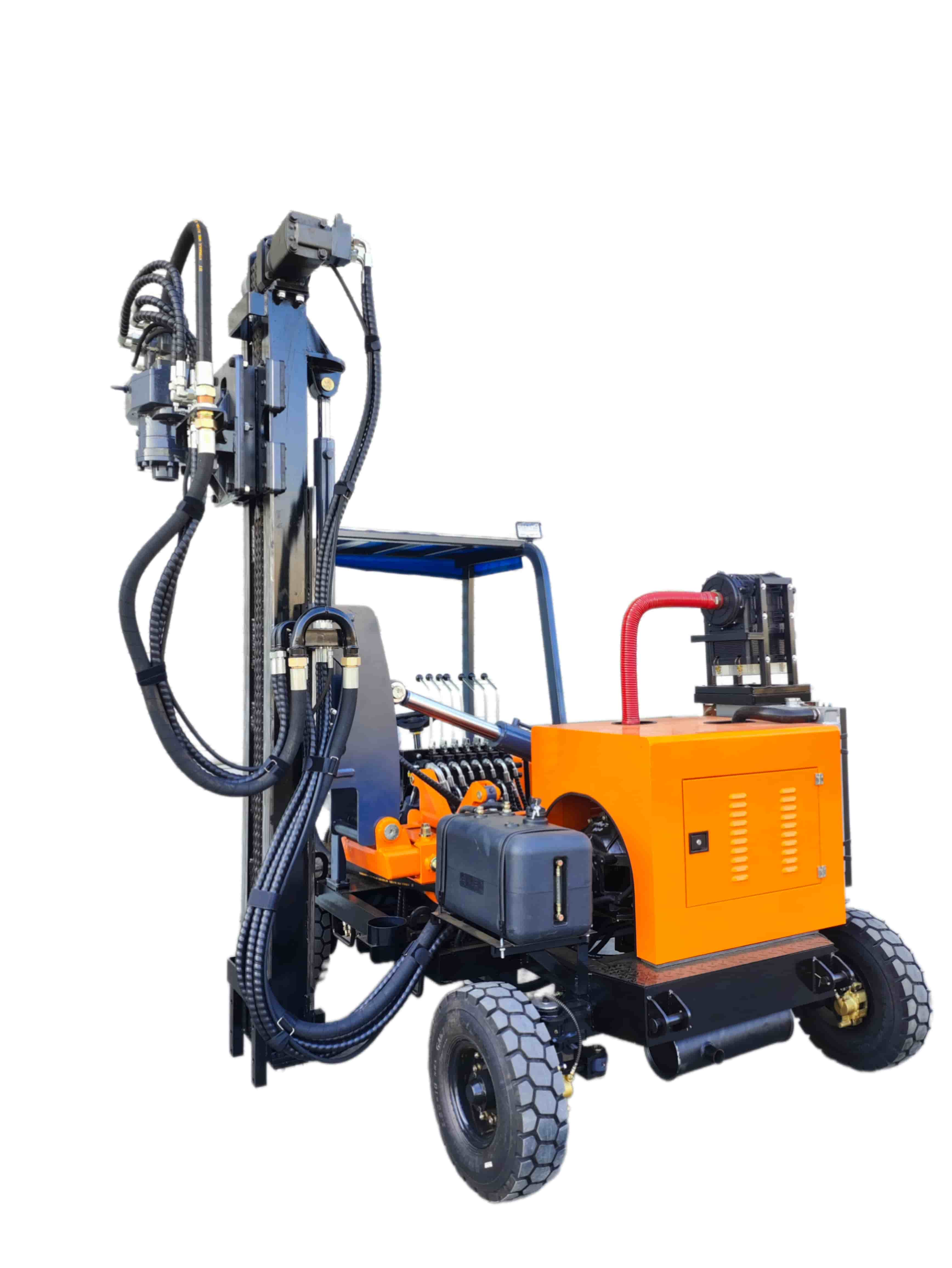 Wheeled Highway Guardrail Drilling Machine